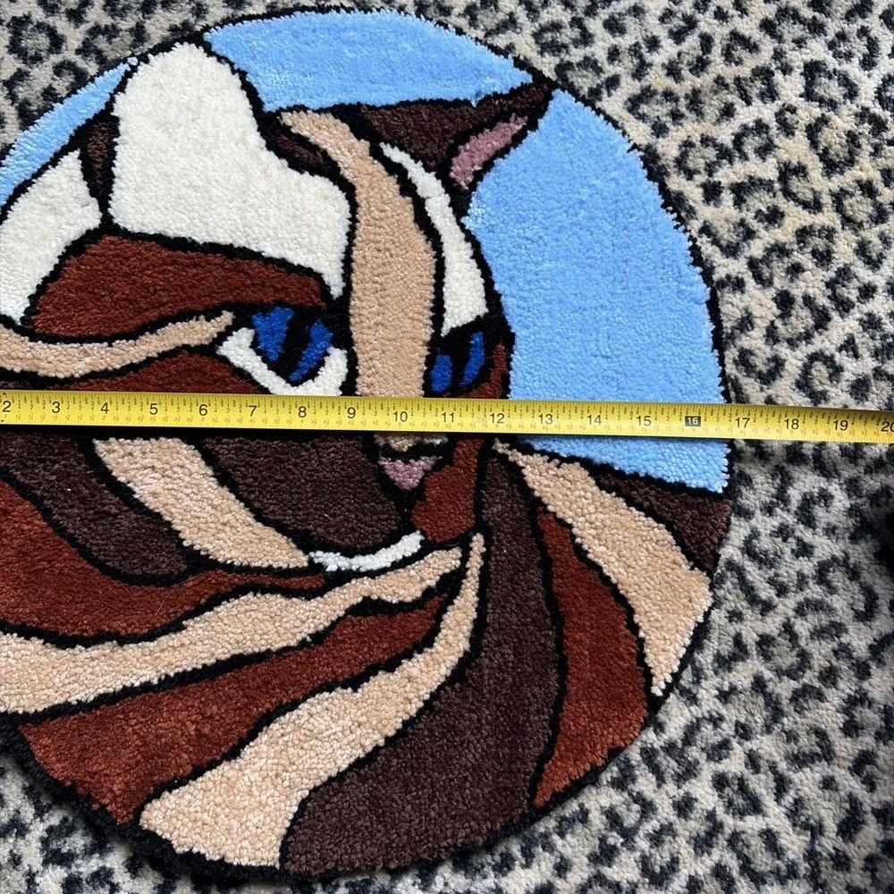 Latch Hook Cat Wall Hanging Rug 18x17 Boho Folk Art Textile Retro Decor VTG